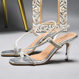 Froh Feet Women Embellished Open Toe Party Stiletto Sandals-2