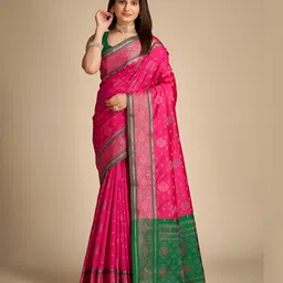 OFLINE SELECTION Women Woven Design Zari Patola Saree-picture-18