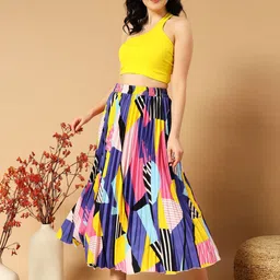 LookShine Printed A-Line Midi Skirts image 5