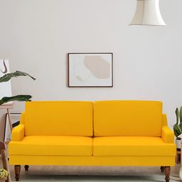 Chumbak Nawab Couch Sahara Mustard Yellow Three Seater Inflatable Sofa and Bed-image-42