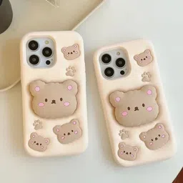 CASE CREATION iPhone 15 Pro Teddy Bear 3D Cartoon Bumper Case-48