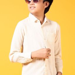 V-Mart Boys Spread Collar Vertical Striped Cotton Casual Shirt-image-50