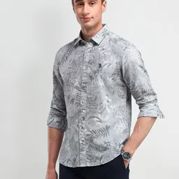 U.S. Polo Assn. Men Modern Spread Collar Abstract Printed Cotton Slim Fit Casual Shirt-image-16