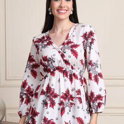 Moda Rapido Women Floral Print Organic Cotton Empire Top-picture-0