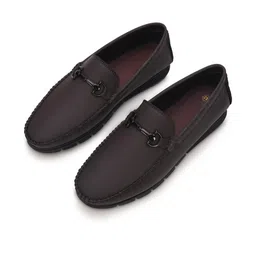 STEPHORN Men Brown Faux Leather with Buckle & Flexible Sole Loafers-picture-39