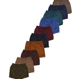 YELLOWDELIGHT Girls Pack Of 10 Cotton Boy Shorts YD 52400 Girls Plain Drawer 6-12 M-10p-10