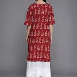 Anouk Rustic Selection Of 2 Ethnic Motifs Printed Round Neck Straight Kurtas image 2