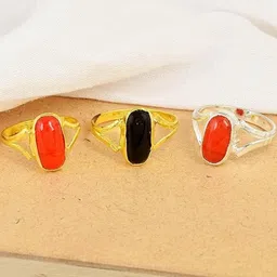 MEMOIR Unisex Pack of 3 Gold-Plated Finger Ring-picture-17