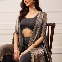HOUSE OF S Crop Top With Palazzo & Cape Co-Ords image 2