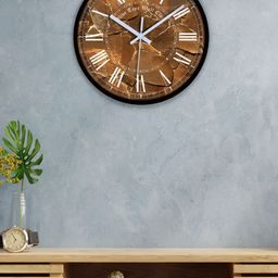 OLIVE TREE Black & Brown Printed Contemporary Wall Clock-6