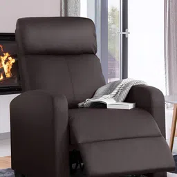 Oakcraft Brown Leatherette Manual Rocker Recliner-image-32