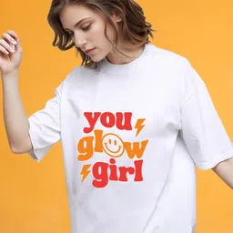 Slenor Typography Printed Drop-Shoulder Oversized T Shirt-picture-1