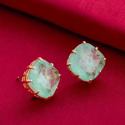 Kushal's Fashion Jewellery Gold Plated Zircon Studded Contemporary Studs Earrings-image-85