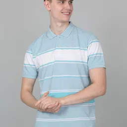 Cantabil Men Striped Polo Collar Cotton T-shirt-picture-26