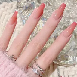 Vembley Set of 24 Artificial Reusable Nails In Pink Ombre Design With Glue-image-3