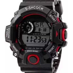 TARIDO Men Round Dial & Textured Straps Digital Watch TARIDO_SHOCKWATCH_ RED-image-57