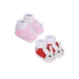 NESKA MODA 0 To 6 Month Baby Girls 2 Pair Set Butterfly Newborn Soft Skin-Friendly Cotton Booties-image-98