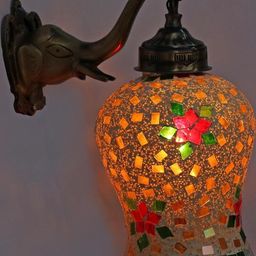 SOMIL Multicoloured Cylinder Shaped Printed Glass Wall Lamp-image-38