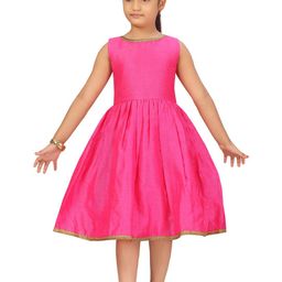 Muhuratam Kids-Girls Pink Dresses-image-15