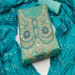 ASISA Embroidered Organza Unstitched Dress Material-image-91