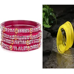 SOMIL Set of 16 Pink Alloy Bangles-image-34