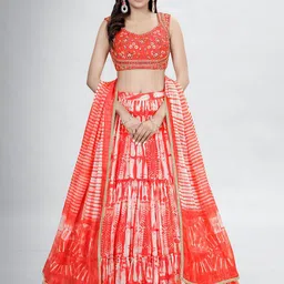 Fusionic Embroidered Beads and Stones Semi-Stitched Lehenga & Blouse With Dupatta-picture-22