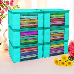 Kuber Industries Green Set of 6 Regular Drawer Organiser Organisers-49