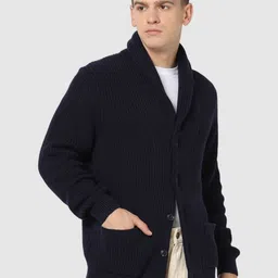 GAP Men Cotton Ribbed Shawl Collar Cardigan-image-16
