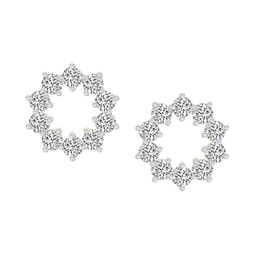 Sparkles Lab Grown Diamond 1 Carat Round Flower Stud Earrings for Women-image-68