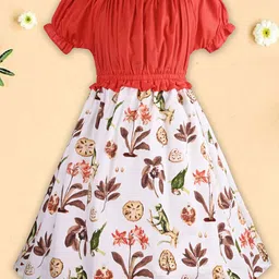 Wish Karo Floral Print cotton Puff Sleeve Fit & Flare Dress-picture-25