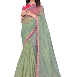 Avirat Designer Studio Embellished Sequinned Banarasi Saree With Unstitched Blouse Piece-50
