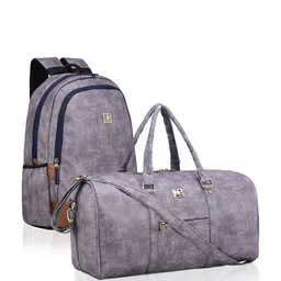 Kuber Industries Unisex Set Of 2 Reversible Leather Duffel Bag And Laptop Travel Backpack-32