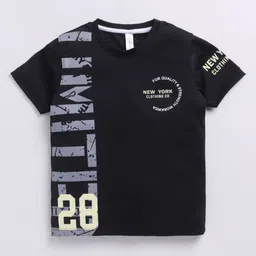 Ginie Boys Typography Printed Round Neck Pure Cotton T-shirt-image-23