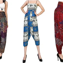 Printed Rayon, Cotton Women Harem Pants-image-75
