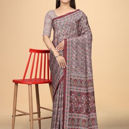 K 5 Fashion Paisley Pure Crepe Saree-image-61