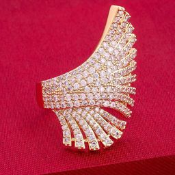 Kushal's Fashion Jewellery Gold-Plated Zircon Studded Party Finger Ring-picture-44