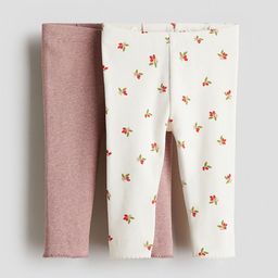 H&M 2-Pack Ribbed Cotton Leggings-13