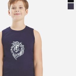 Bodycare Kids Boys Pack Of 2 Vest With Cotton Rib Regular Fit Vests KGA2016BLKGR-60-image-79