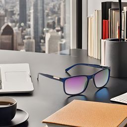 SUNNIES Unisex Purple Lens & Blue Square Sunglasses with-image-45