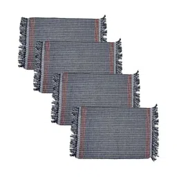 PRAKARTIK Set of 4 Black Printed Table Placemats image 4