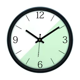 Aura White & Green Analogue Round Shaped Contemporary Wall Clock-20