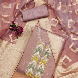 Rangtulika Women Ethnic Motifs Embellished Unstitched Dress Material-image-56