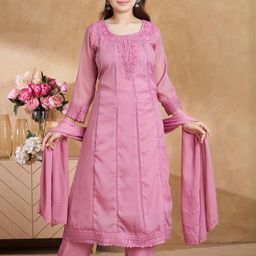 Muhuratam Girls Printed Kurta Set-image-28