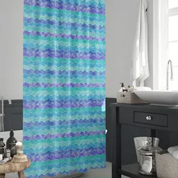 ArtzFolio Purple & Blue Geometric Printed Waterproof Shower Curtain-image-94