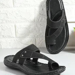 UNDERROUTE Men Leather Comfort Slip-On Sandals-image-43
