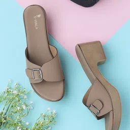 V-WALK Women's Slip-Ons Fashion Block Heel Sandals-picture-20