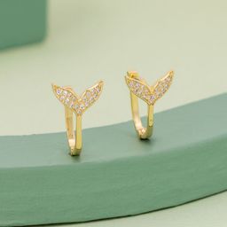 Kushal's Fashion Jewellery Gold-Plated Party Zircon Studded Hoop Earrings-image-78