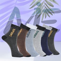 MJE Pack Of 6 Patterned Cotton Ankle Length Socks-picture-14