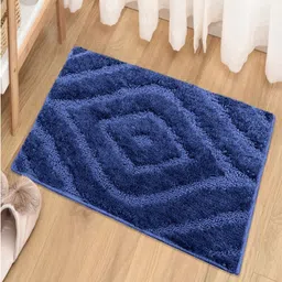 LUXEHOME INTERNATIONAL Navy Blue Textured 1800 GSM Bath Rug-image-72