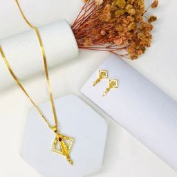Hisa Gold-Plated American Diamond Stone-Studded Jewellery Set-image-20